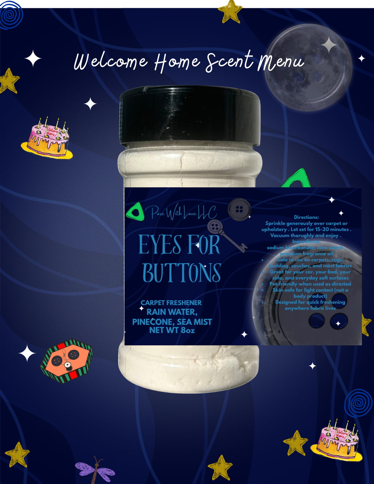 Eyes for Buttons 8 oz Carpet Freshener